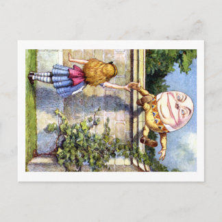 Cartão Postal Alice e Humpty Dumpty na Terra das Maravilhas