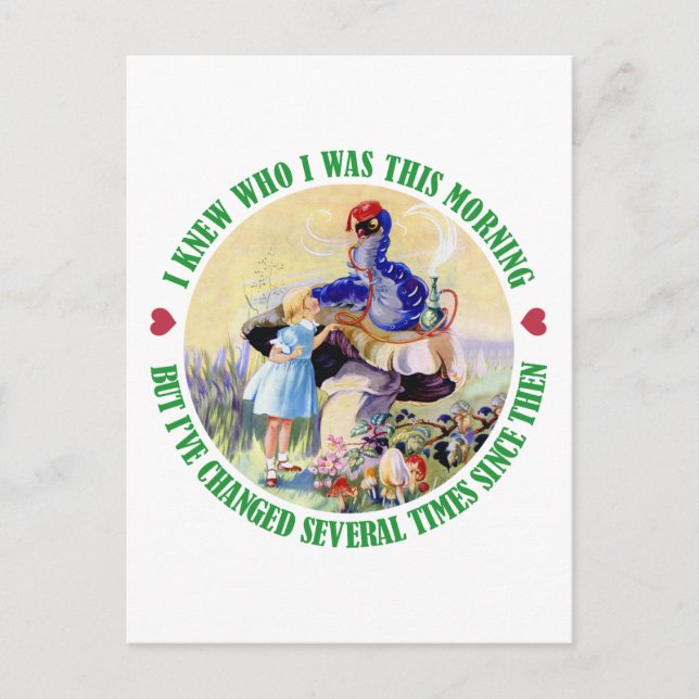 CARTÃO POSTAL ALICE E O CATERPILAR (Frente)