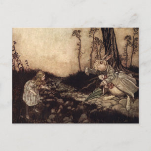 Cartão Postal Alice e o Coelho Branco