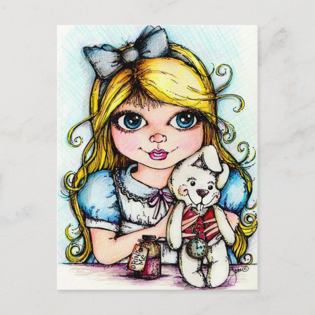 Cartão Postal Alice e o Coelho Branco (Frente)