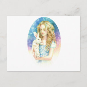 Cartão Postal Alice e o Rabbit
