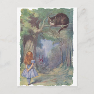 Cartão Postal Alice encontra Cheshire Cat