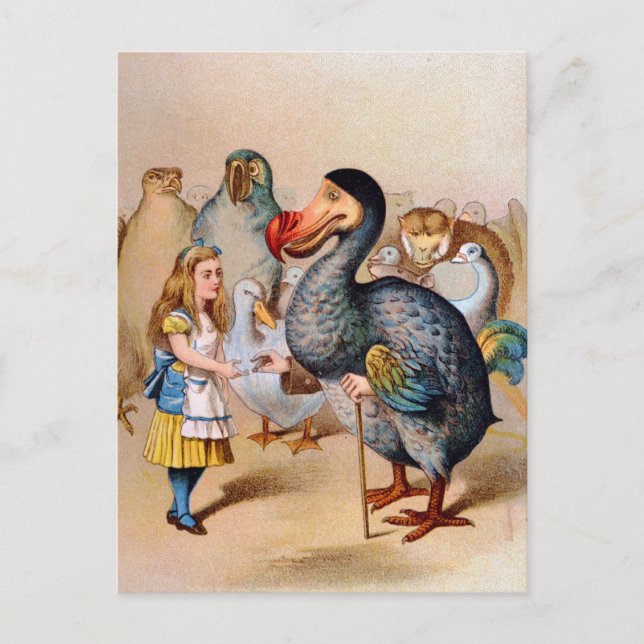 CARTÃO POSTAL ALICE ENCONTRA O PÁSSARO DODO (Frente)