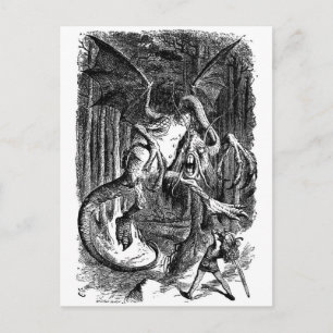 Cartão Postal Alice Fighting the Jabberwocky