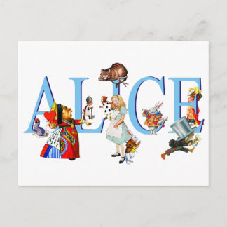 CARTÃO POSTAL ALICE IN WONDERLAND & AMIGOS