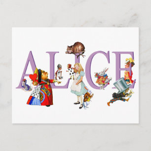 CARTÃO POSTAL ALICE IN WONDERLAND & AMIGOS