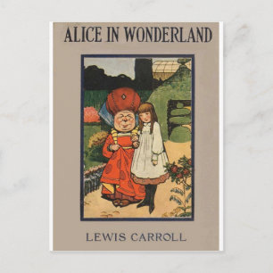 Cartão Postal Alice in Wonderland Book Cover