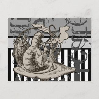 Cartão Postal Alice In Wonderland Caterillar Grunge