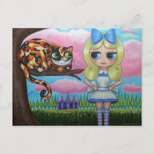 Cartão Postal Alice In Wonderland e o Gato Cheshire