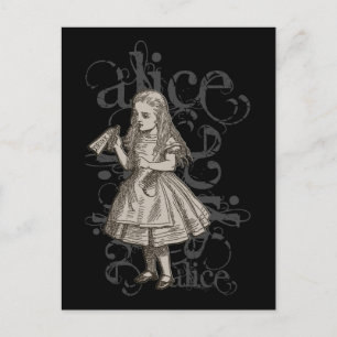 Cartão Postal Alice In Wonderland Grunge