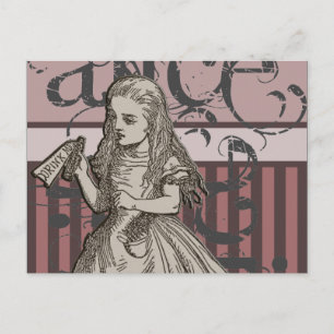 Cartão Postal Alice In Wonderland Grunge