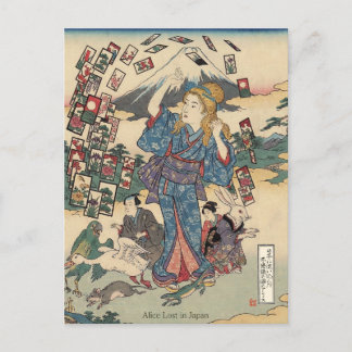 Cartão Postal Alice Lost in Japan | Ukiyo-e Floating Wonderland