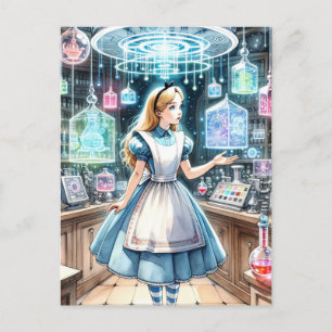 Cartão Postal Alice na Farmácia Steampunk