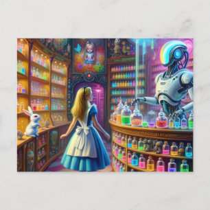 Cartão Postal Alice no Apotário Robótico Fantasty