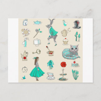 Cartão Postal Alice no País das Maravilhas