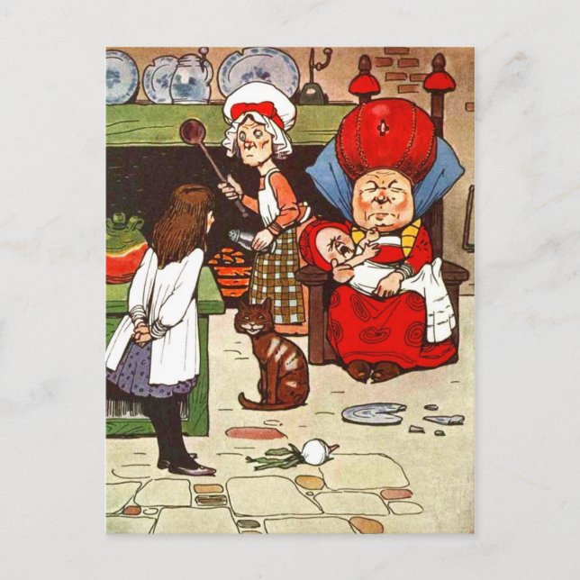Cartão Postal Alice no País das Maravilhas: A Duquesa com a Famí (Frente)