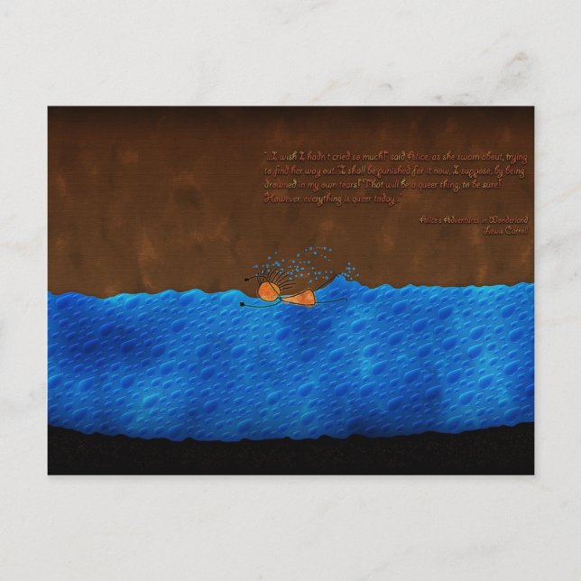 Cartão Postal Alice no País das Maravilhas - A Piscina das Lágri (Frente)