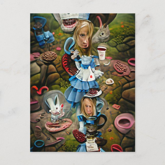 Cartão Postal Alice no País das Maravilhas AI errou (Frente)