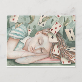 Cartão Postal Alice no País das Maravilhas dormindo