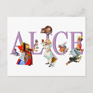Cartão Postal Alice no País das Maravilhas e Amigos
