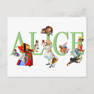 Cartão Postal Alice no País das Maravilhas e Amigos