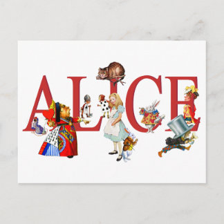 Cartão Postal Alice no País das Maravilhas e Amigos