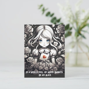 Cartão Postal Alice no País das Maravilhas e Fantasia Floral dos