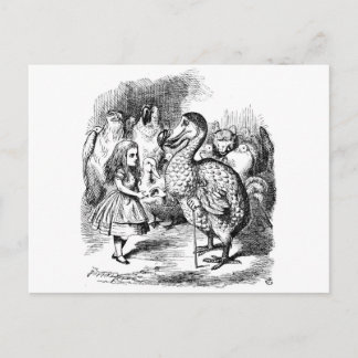 Cartão Postal Alice no País das Maravilhas e no Pássaro Dodo