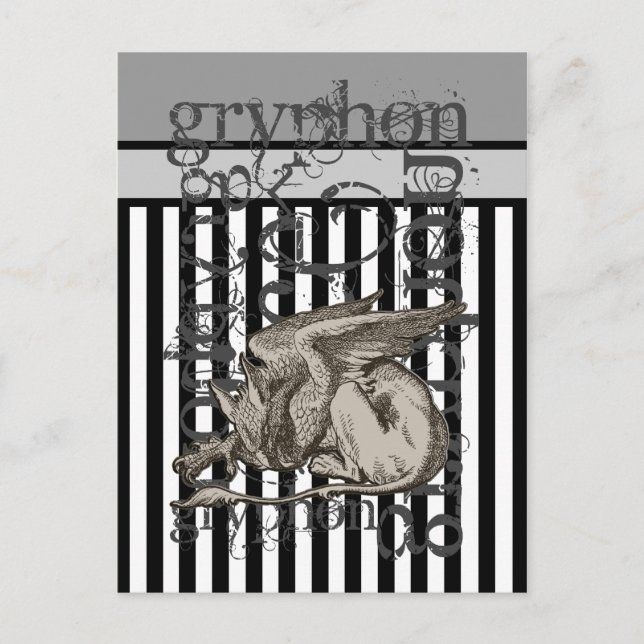 Cartão Postal Alice No País Das Maravilhas Griffin Grunge (Frente)