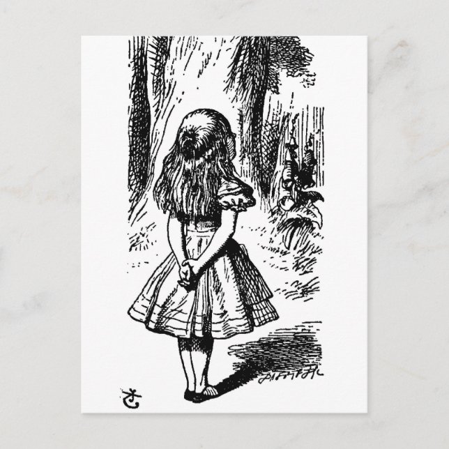 Cartão Postal Alice no País das Maravilhas - ilustração original (Frente)