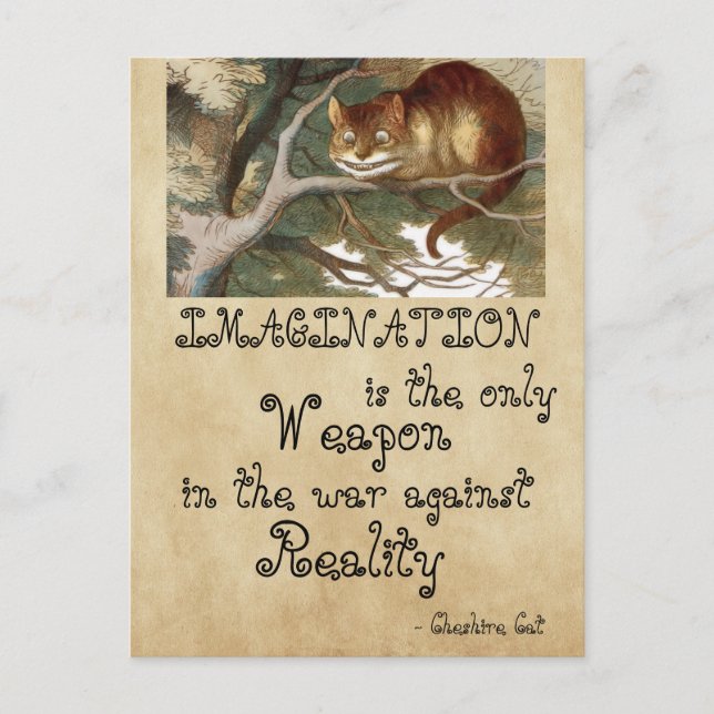 Cartão Postal Alice no País das Maravilhas - IMAGINAÇÃO CAT 1865 (Frente)