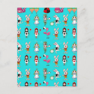 Cartão Postal Alice No País Das Maravilhas, Montagem Azul De Tu