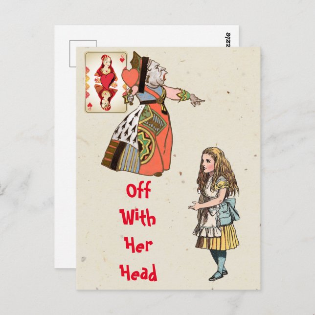 Cartão Postal Alice no País das Maravilhas - Rainha dos Corações (Frente/Verso)