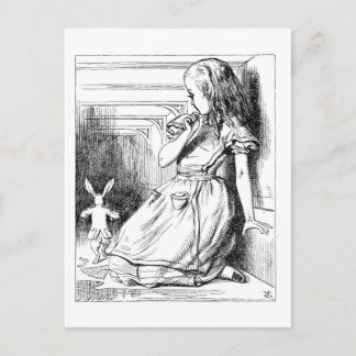Cartão Postal Alice no País das Maravilhas Seguindo o Coelho Bra