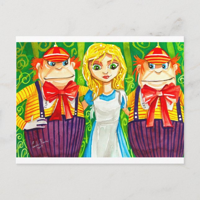 CARTÃO POSTAL ALICE NO PAÍS DAS MARAVILHAS TWEEDLE DUM (Frente)