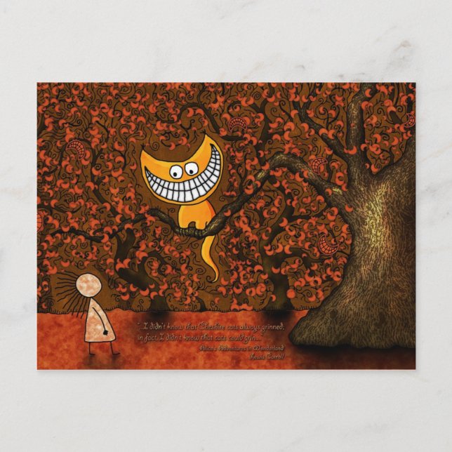 Cartão Postal Alice no País das Maravilhas - Um Gato Cheshire (Frente)