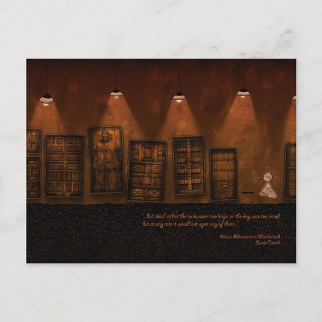 Cartão Postal Alice no País das Maravilhas - Uma Chave Ouro Pequ (Frente)