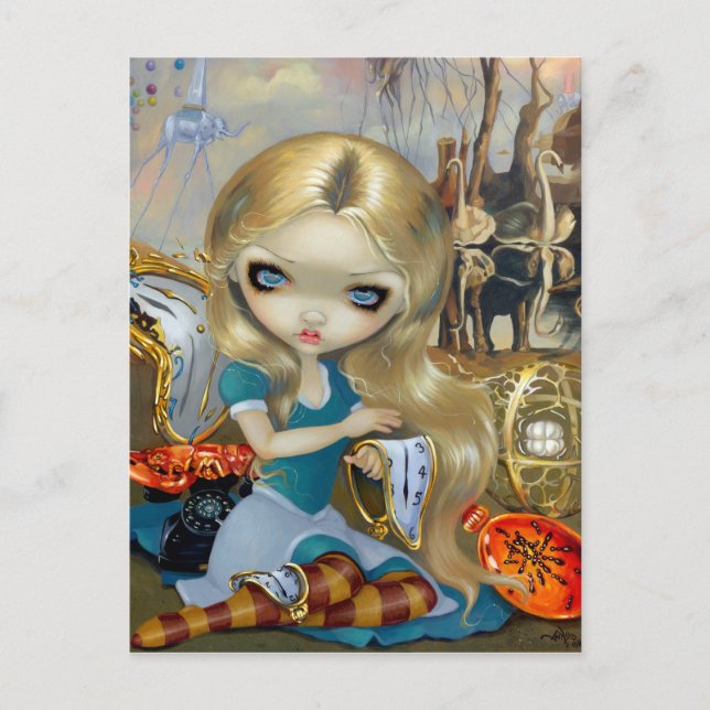 Cartão Postal "Alice no Sonho Dali", por Jasmine Becket-Griffith (Frente)