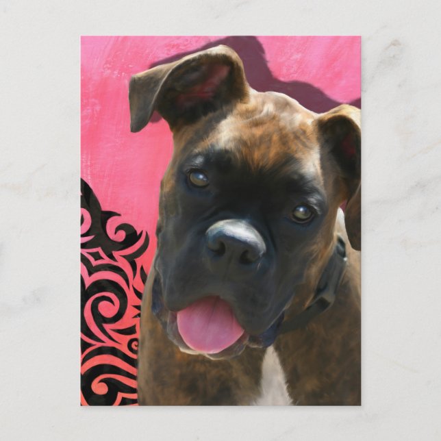 Cartão Postal Alice o Pup Boxer de Jen Geraghty (Frente)
