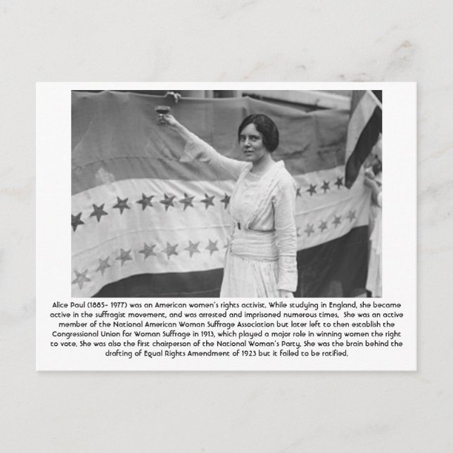 Cartão Postal Alice Paul - Feminista (Frente)
