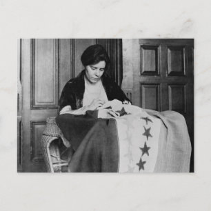 Cartão Postal Alice Paul, Sewing Suffrage Flag, 1910