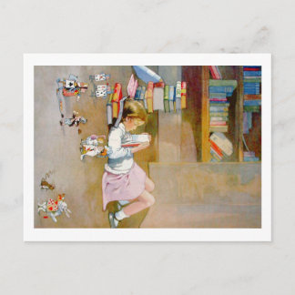Cartão Postal Alice toma uma viagem ao país das maravilhas