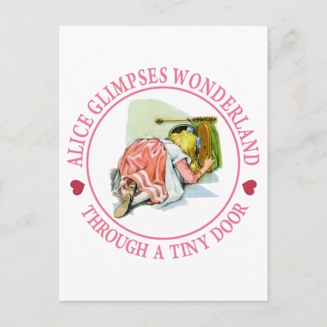Cartão Postal Alice vislumbra a Terra das Maravilhas através de  (Frente)