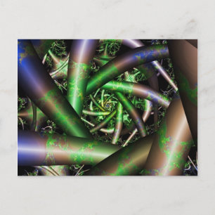 Cartão Postal Alienígena Arte Fractal Multicolor