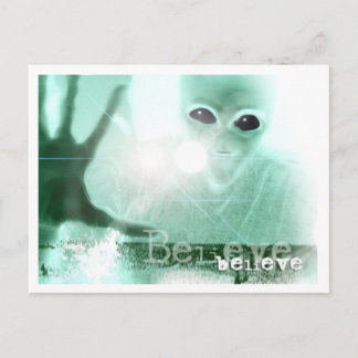 CARTÃO POSTAL ALIENÍGENA BELIEVE POSTCARD