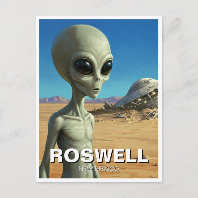 Cartão Postal Alienígena Roswell Novo México (Frente)