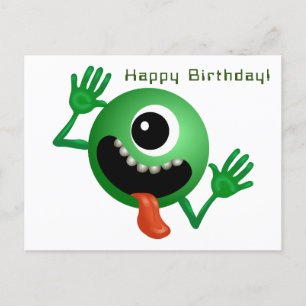 Cartão Postal Alienígena Vindo ao Aniversário
