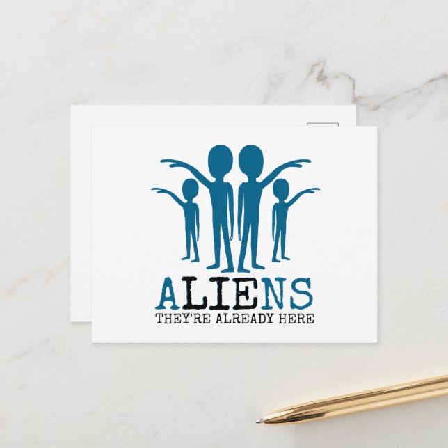 Cartão Postal Aliens, eles já estão aqui (Frente/Verso In Situ)