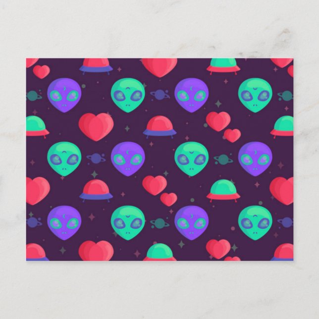 Cartão Postal Aliens Kawaii (Frente)