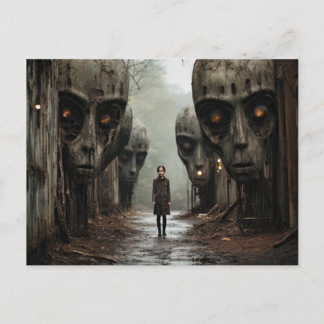 Cartão Postal Aliens na porta ao lado: Garota com cabeceira (Frente)